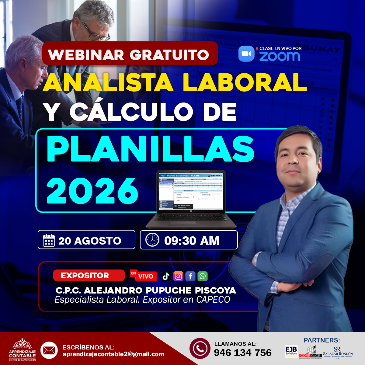 Webinar ANALISTA LABORAL Y CÁLCULO DE PLANILLAS 2026